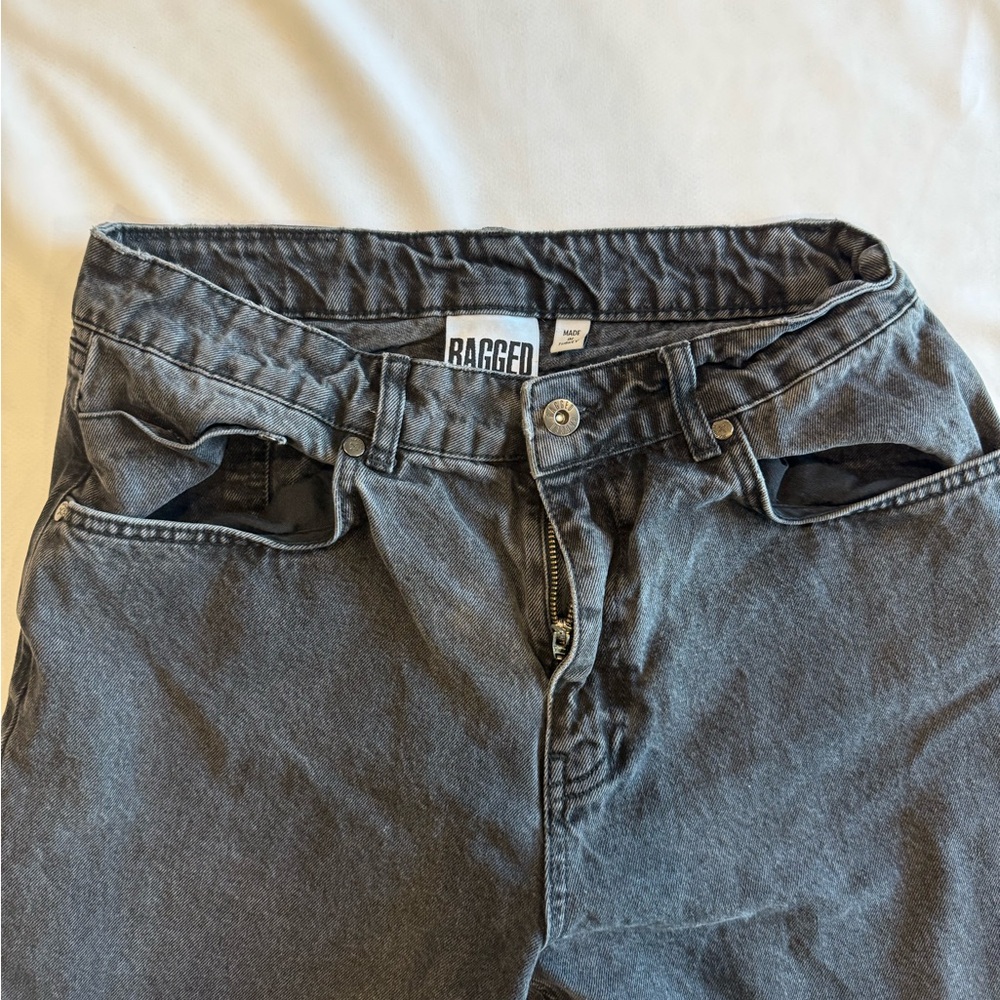 Women’s Ragged Jeans Black Denim Jeans‎ 30x29 - Picture 10 of 12